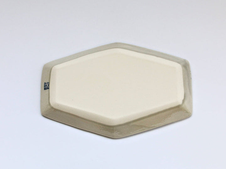 Gold Spiral Flower Pattern Hexagonal Long Plate - Crafted By Kikaku Pottery