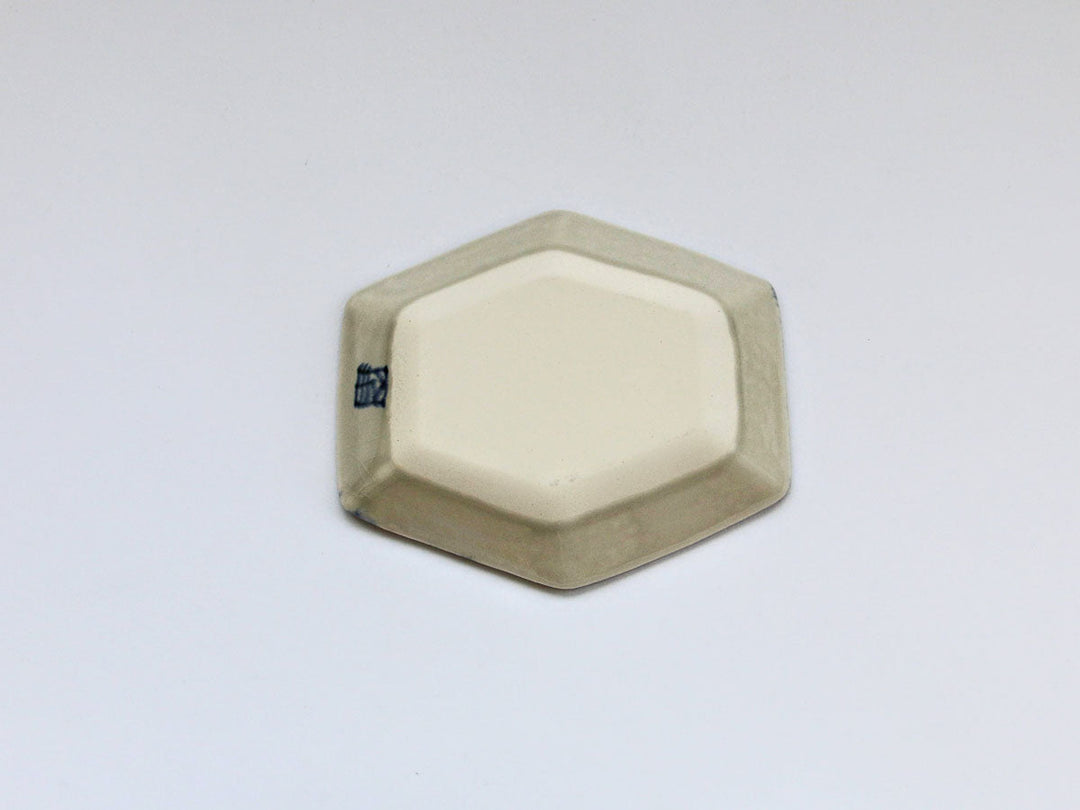 Gold Spiral Flower Pattern Hexagonal Small Plate - Crafted By Kikaku Pottery