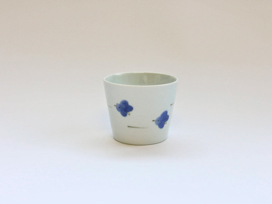 Cool Blue Three-Bird Soba Cup - Crafted By Tamori Pottery