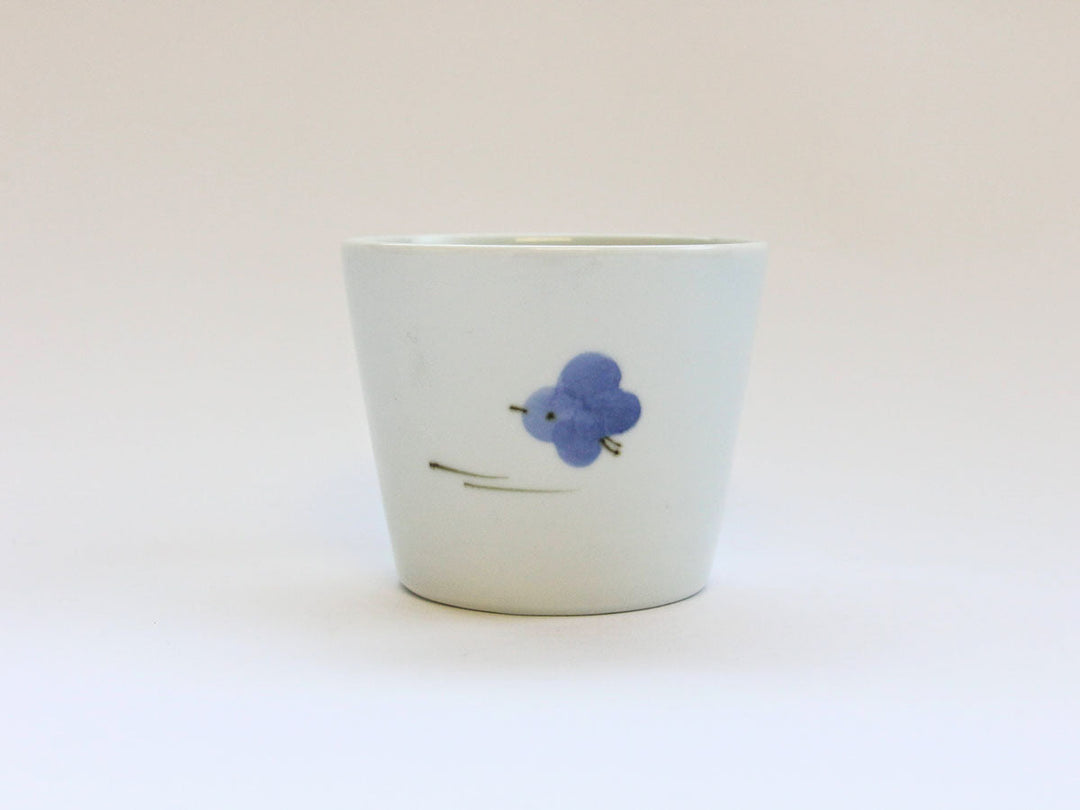 Cool Blue Three-Bird Soba Cup - Crafted By Tamori Pottery