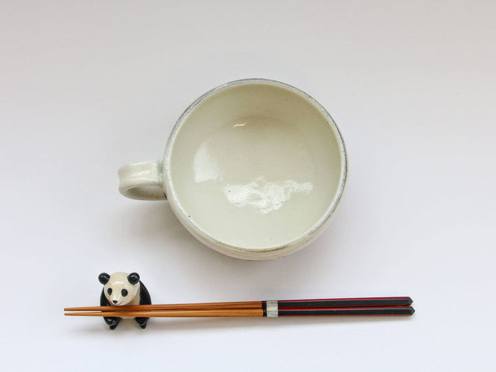 Rough Carved Handled Round Soup Cup - Crafted By Furutani Pottery