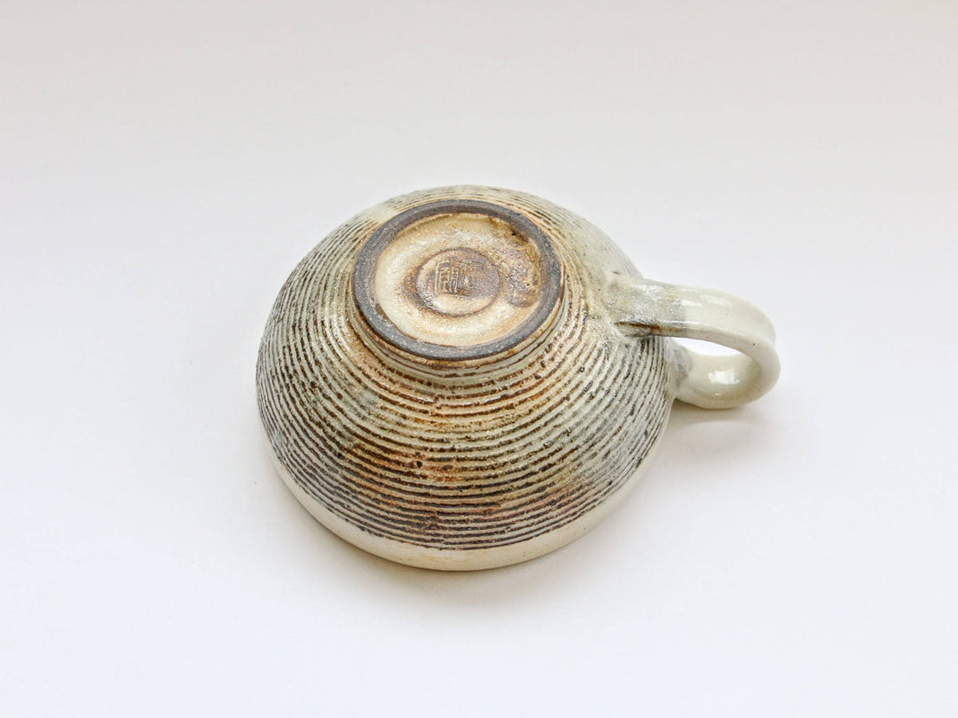 Rough Carved Handled Round Soup Cup - Crafted By Furutani Pottery
