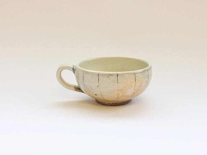 Vertical Line Handled Round Soup Cup - Crafted By Furutani Pottery
