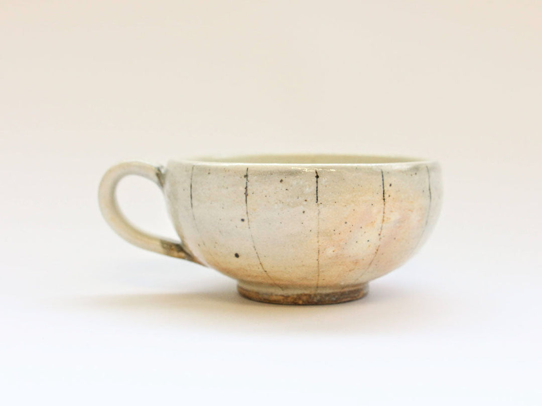 Vertical Line Handled Round Soup Cup - Crafted By Furutani Pottery