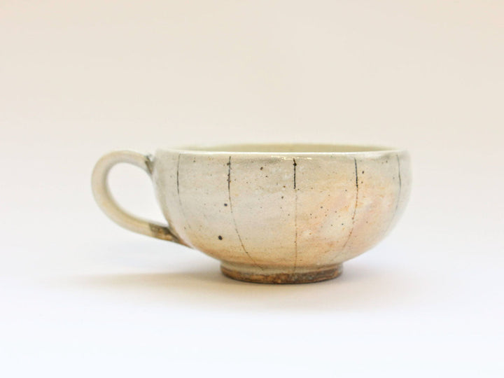 Vertical Line Handled Round Soup Cup - Crafted By Furutani Pottery