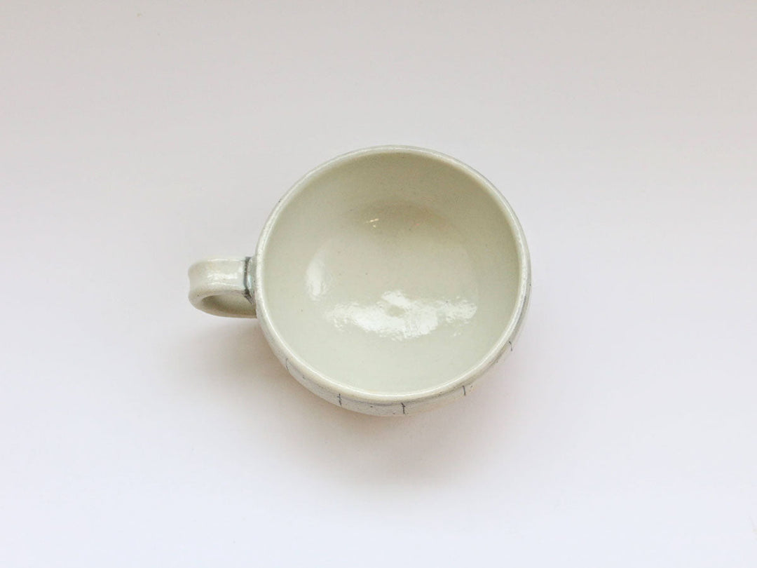 Vertical Line Handled Round Soup Cup - Crafted By Furutani Pottery