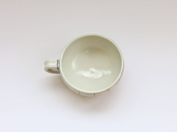 Vertical Line Handled Round Soup Cup - Crafted By Furutani Pottery