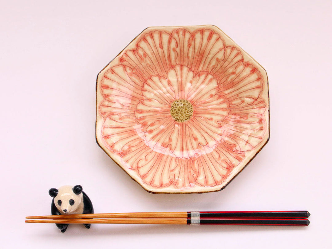 Peony Flower Octagonal Plate - Crafted By Yohei Kato