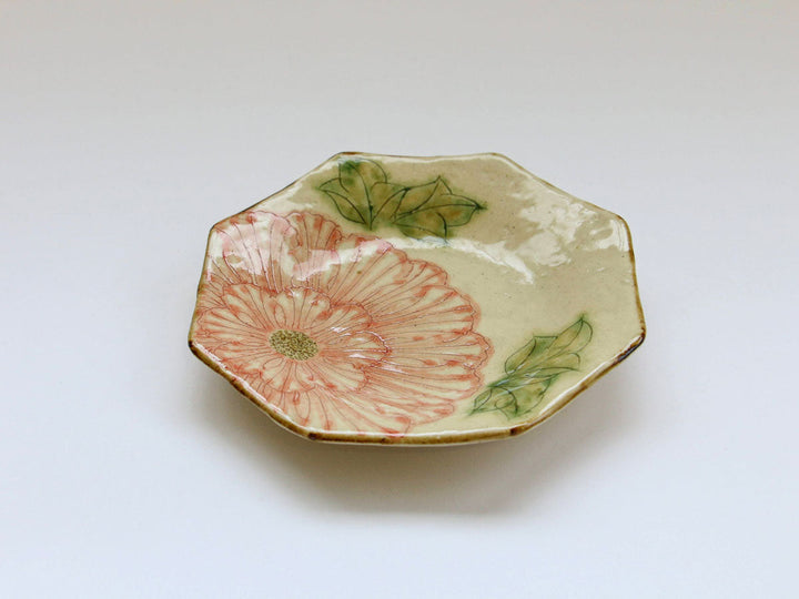 Dancing Peony Octagonal Plate - Crafted By Yohei Kato