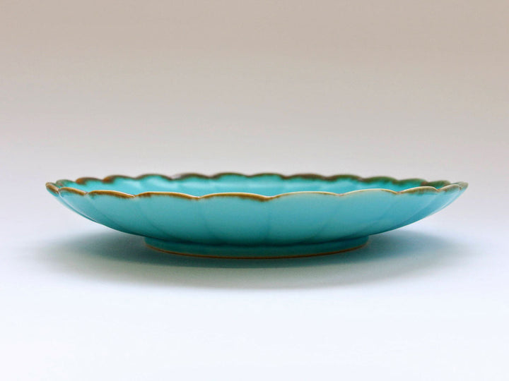 Turquoise Chrysanthemum 7-Inch Plate - Crafted By Chojuro Kiln