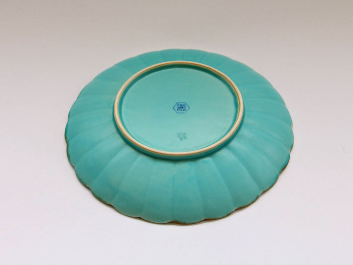 Turquoise Chrysanthemum 7-Inch Plate - Crafted By Chojuro Kiln