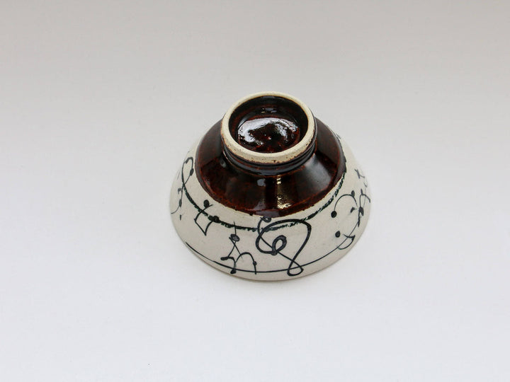 Amber Glaze Note Rice Bowl - Crafted By Takee Tatsui