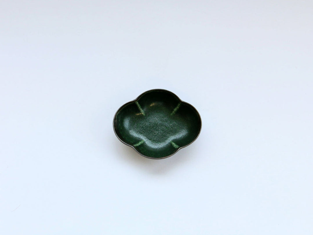 Mokko Shape Small Dish with Green Rim Glaze - Crafted By Koyo Kiln