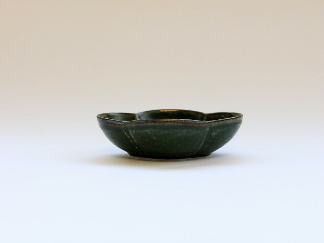 Mokko Shape Small Dish with Green Rim Glaze - Crafted By Koyo Kiln