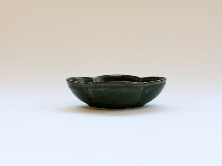 Mokko Shape Small Dish with Green Rim Glaze - Crafted By Koyo Kiln