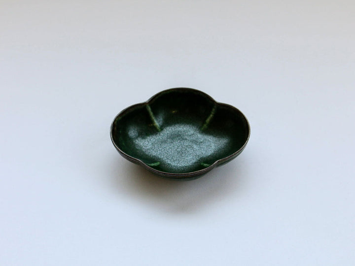 Mokko Shape Small Dish with Green Rim Glaze - Crafted By Koyo Kiln