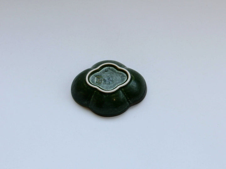 Mokko Shape Small Dish with Green Rim Glaze - Crafted By Koyo Kiln