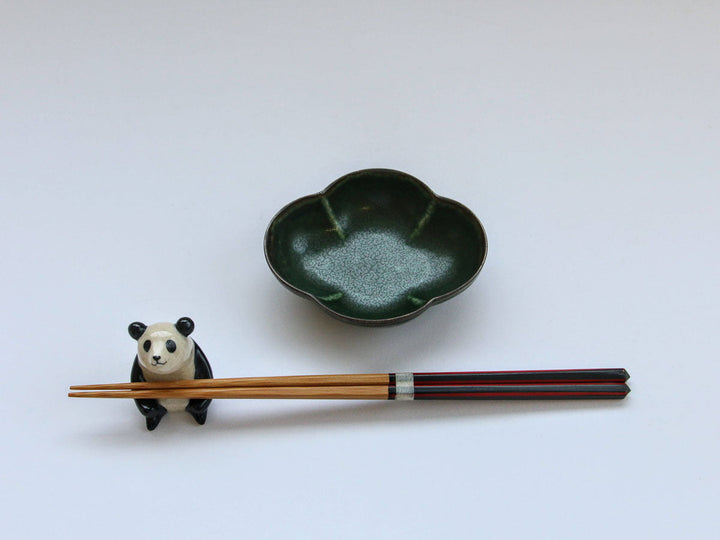 Mokko Shape Small Dish with Green Rim Glaze - Crafted By Koyo Kiln