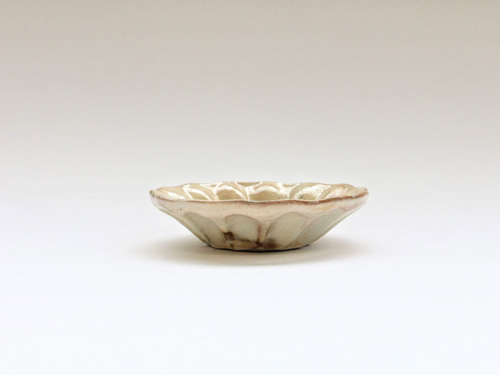 Kohiki Rimmed Flower-Edge Deep Plate, Small Crafted By Furutani Pottery
