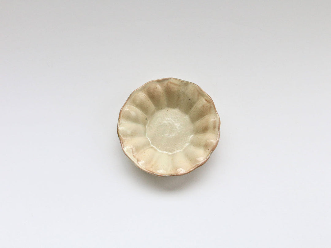 Kohiki Rimmed Flower-Edge Deep Plate, Small Crafted By Furutani Pottery