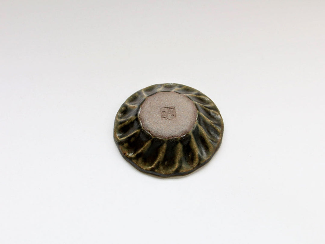 Sabi Glaze Rimmed Flower-Edge Deep Plate, Small Crafted By Furutani Pottery