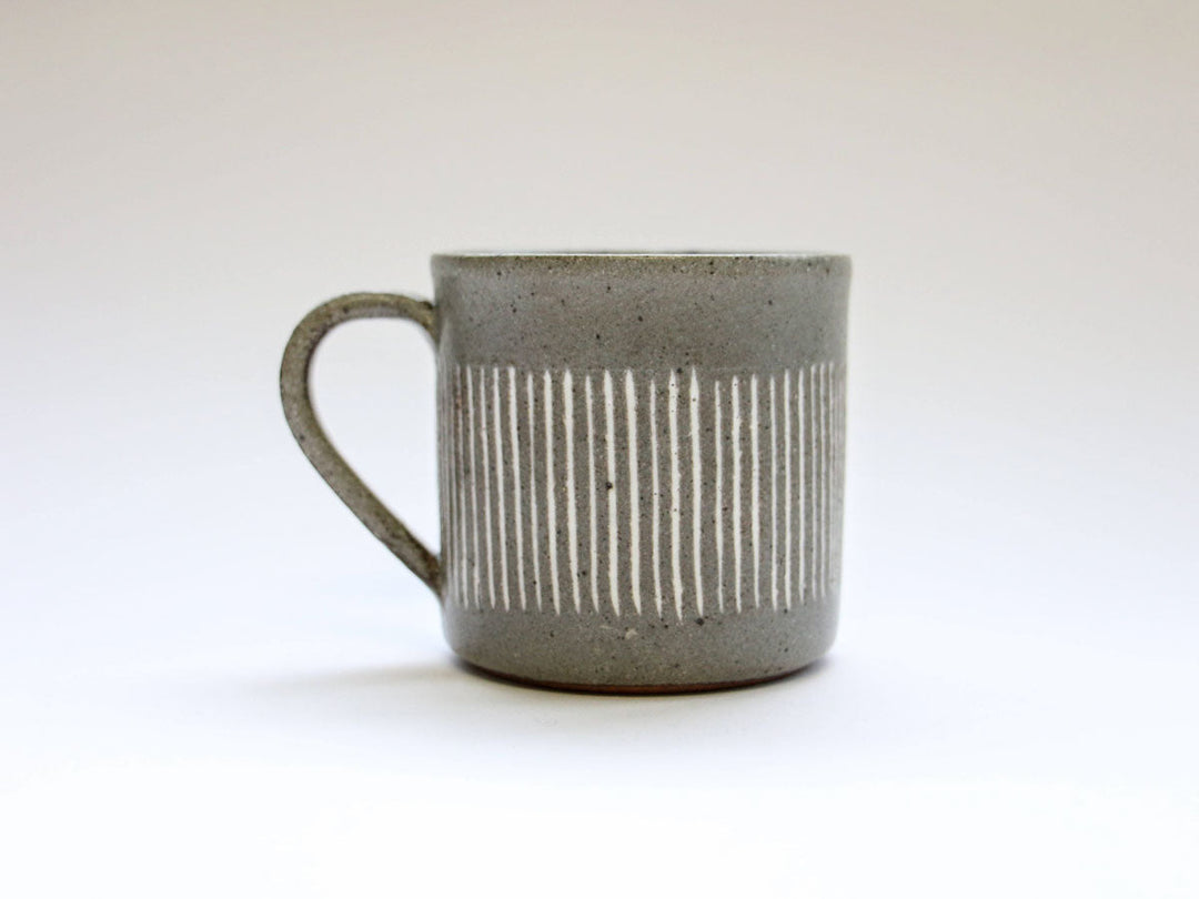 Gray Inlay Striped Mug - Crafted By Seitoen