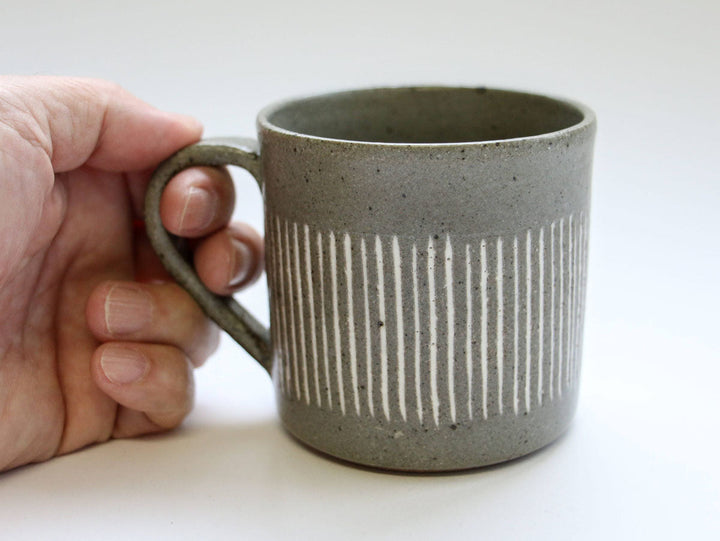 Gray Inlay Striped Mug - Crafted By Seitoen