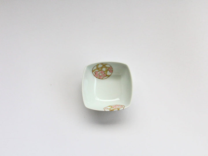 Flower Temari Square Small Dish, Pink — Hand-Glazed Japanese Porcelain by Koso Kiln