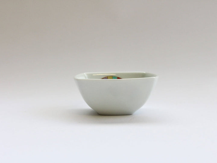 Overglaze Enamel Fan Square Small Dish — Hand-Painted Japanese Porcelain by Koso Kiln