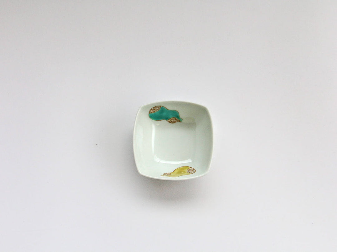 Overglaze Enamel Gourd Square Small Dish — Hand-Painted Japanese Porcelain by Koso Kiln