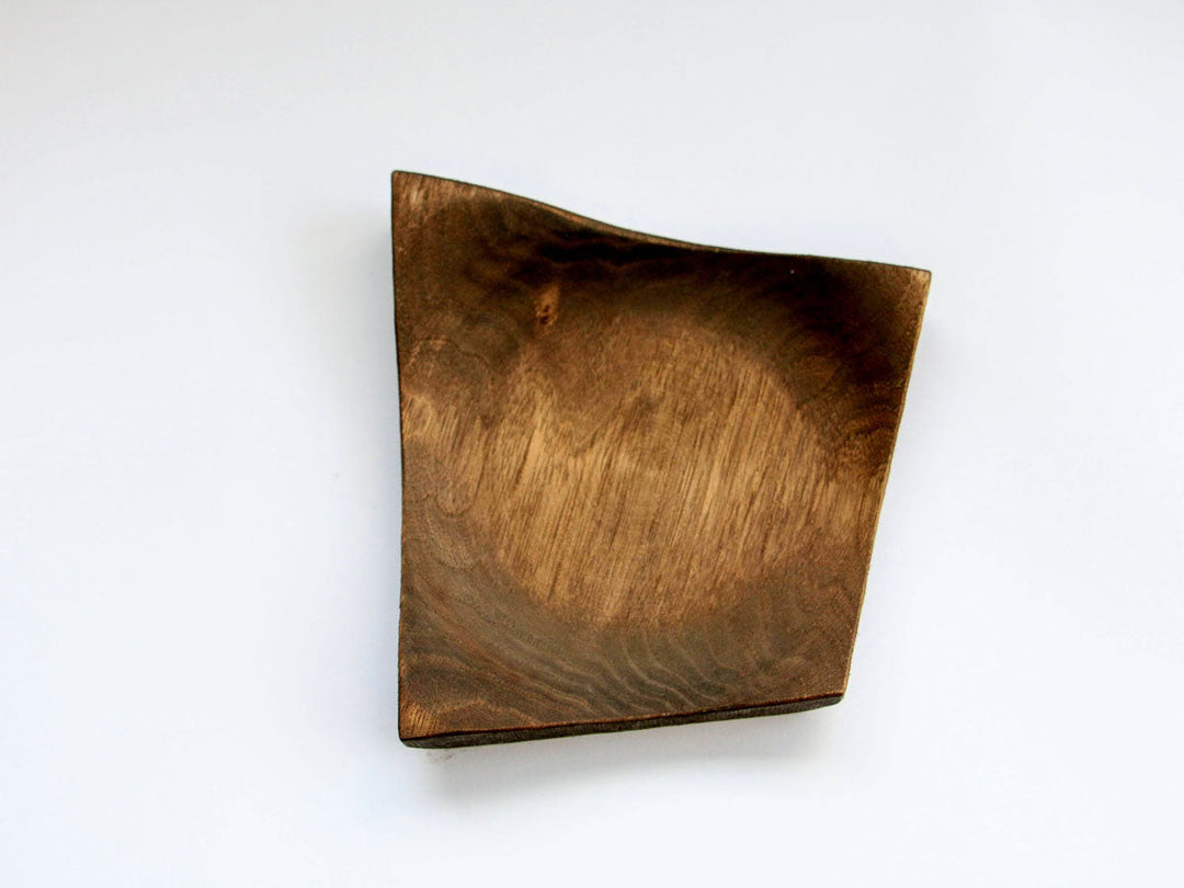 Walnut-Wood Diamond Plate, Black, Large — Hand-Finished Japanese Wood by Shinsuke Taguchi