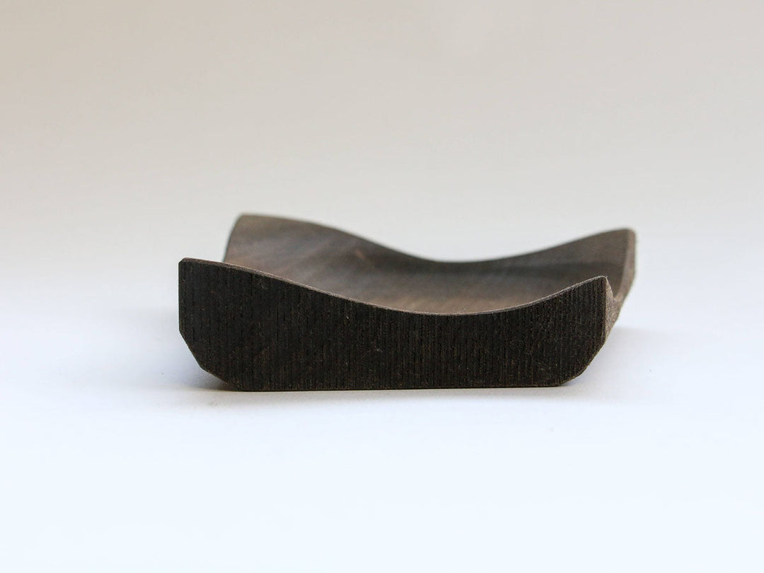 Walnut-Wood Diamond Plate, Black, Medium — Hand-Finished Japanese Wood by Shinsuke Taguchi