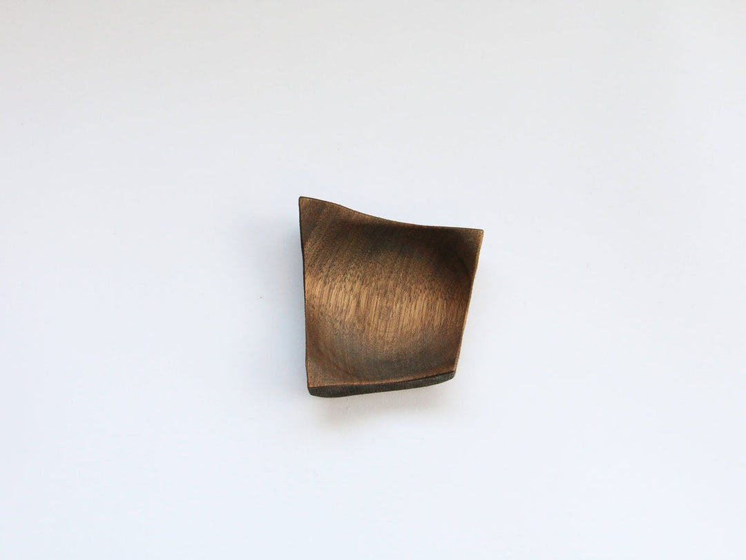 Walnut-Wood Diamond Plate, Black, Small — Hand-Finished Japanese Wood by Shinsuke Taguchi