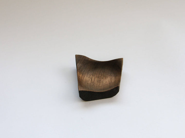 Walnut-Wood Diamond Plate, Black, Small — Hand-Finished Japanese Wood by Shinsuke Taguchi