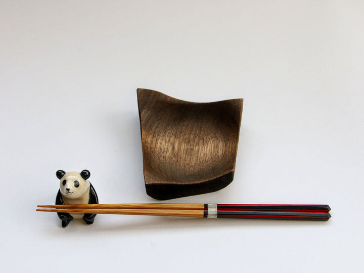 Walnut-Wood Diamond Plate, Black, Small — Hand-Finished Japanese Wood by Shinsuke Taguchi