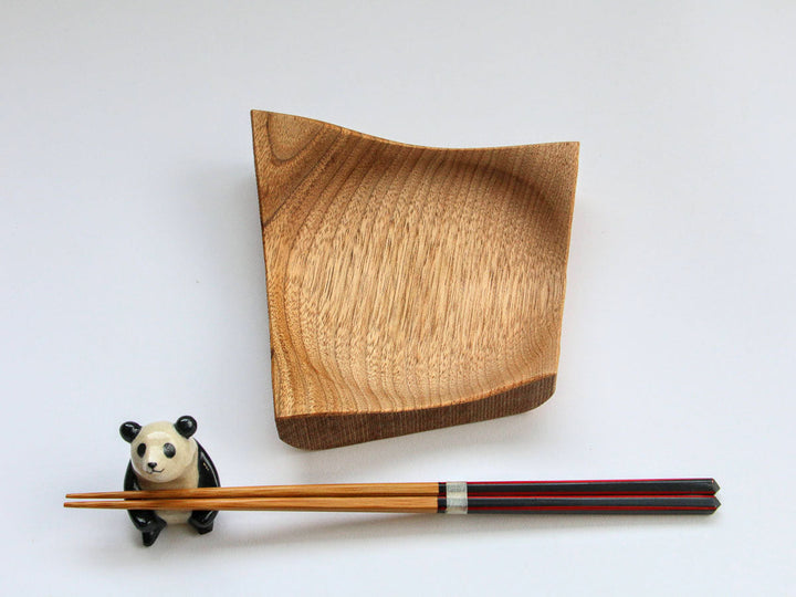 Walnut-Wood Diamond Plate, Clear, Medium — Hand-Finished Japanese Wood by Shinsuke Taguchi