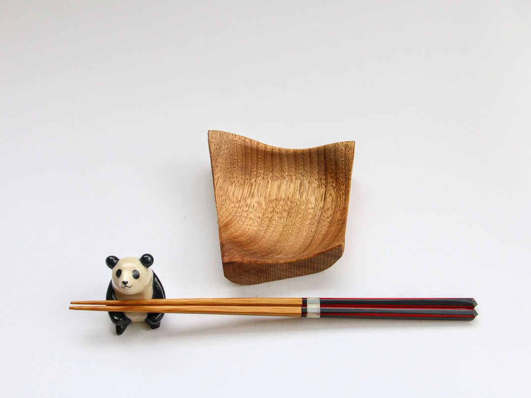 Walnut-Wood Diamond Plate, Clear, Small — Hand-Finished Japanese Wood by Shinsuke Taguchi