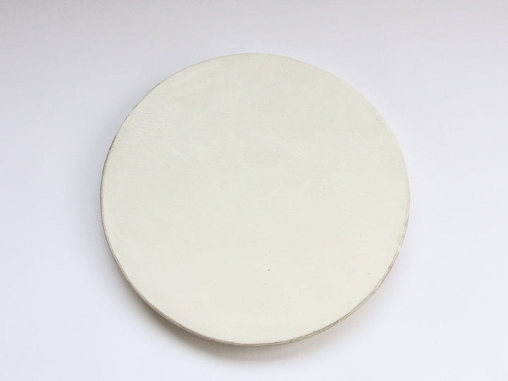White Round Footed Plate Medium Crafted By Masahiro Kumagai