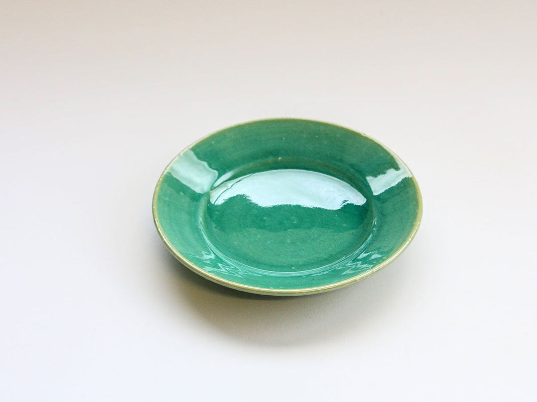 Turquoise Blue Carved Individual Plate Crafted By Shinji Akane