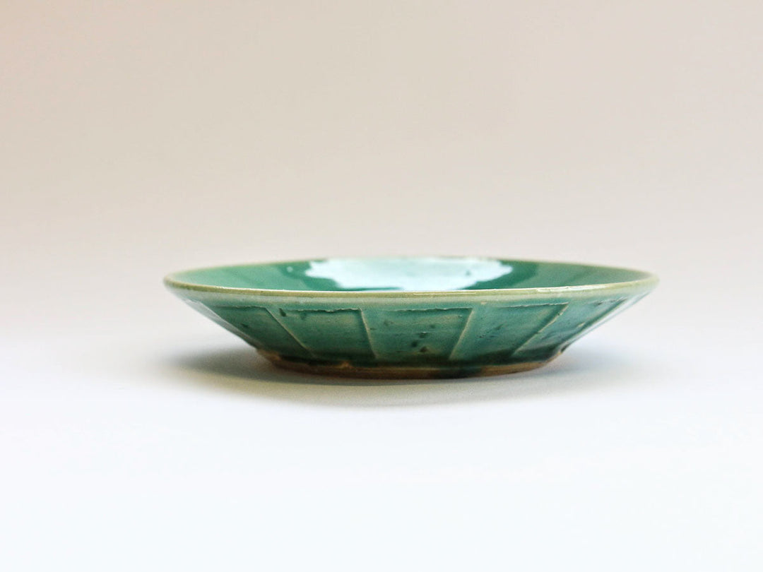Turquoise Blue Carved Individual Plate Crafted By Shinji Akane