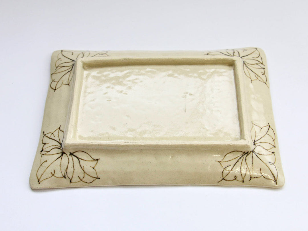 Dancing Peony Rectangular Serving Plate Red Crafted By Yoshihei Kato