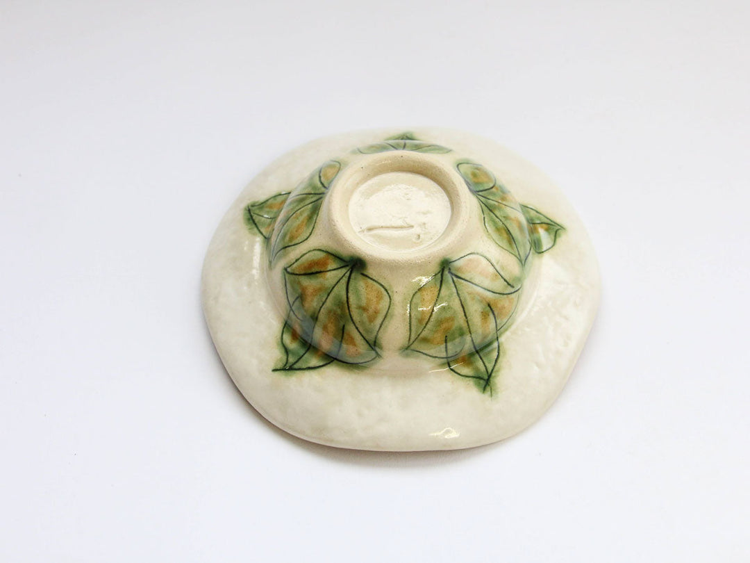 Kohiki Peony Motif Wavy Rim Small Bowl Crafted By Yoshihei Kato
