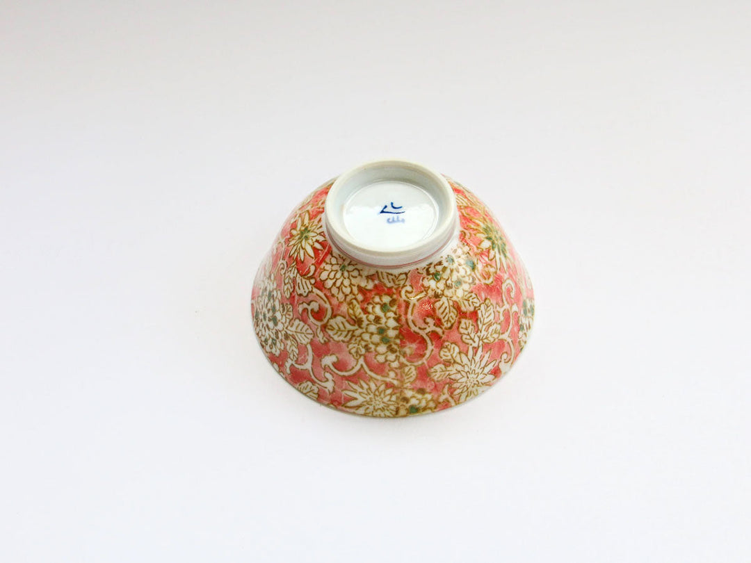 Iro Karakusa Rice Bowl Red Crafted By Shin Nihon Seitou