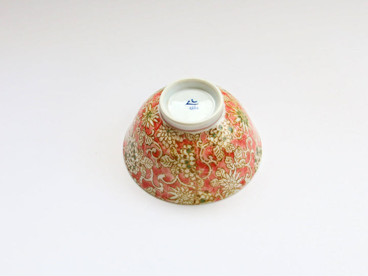 Iro Karakusa Rice Bowl Red Crafted By Shin Nihon Seitou
