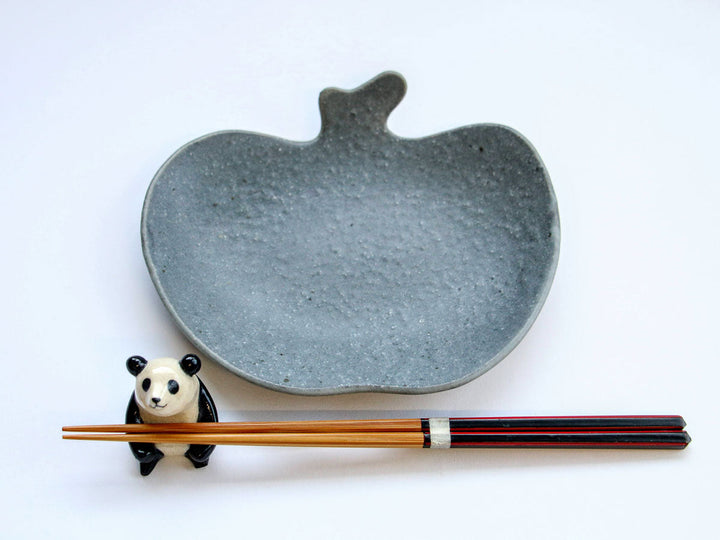 Gray Glaze Apple Plate Large Crafted By Furutani Pottery