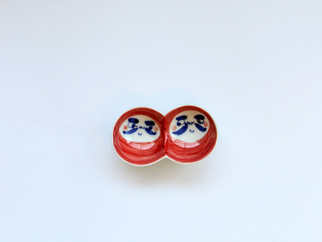 Round Daruma Small Dish, Red — Hand-Glazed Japanese Porcelain by Tokushichi Kiln