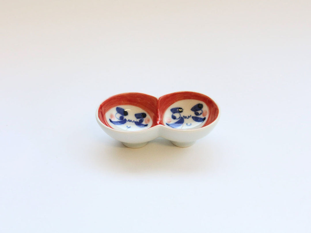 Round Daruma Small Dish, Red — Hand-Glazed Japanese Porcelain by Tokushichi Kiln