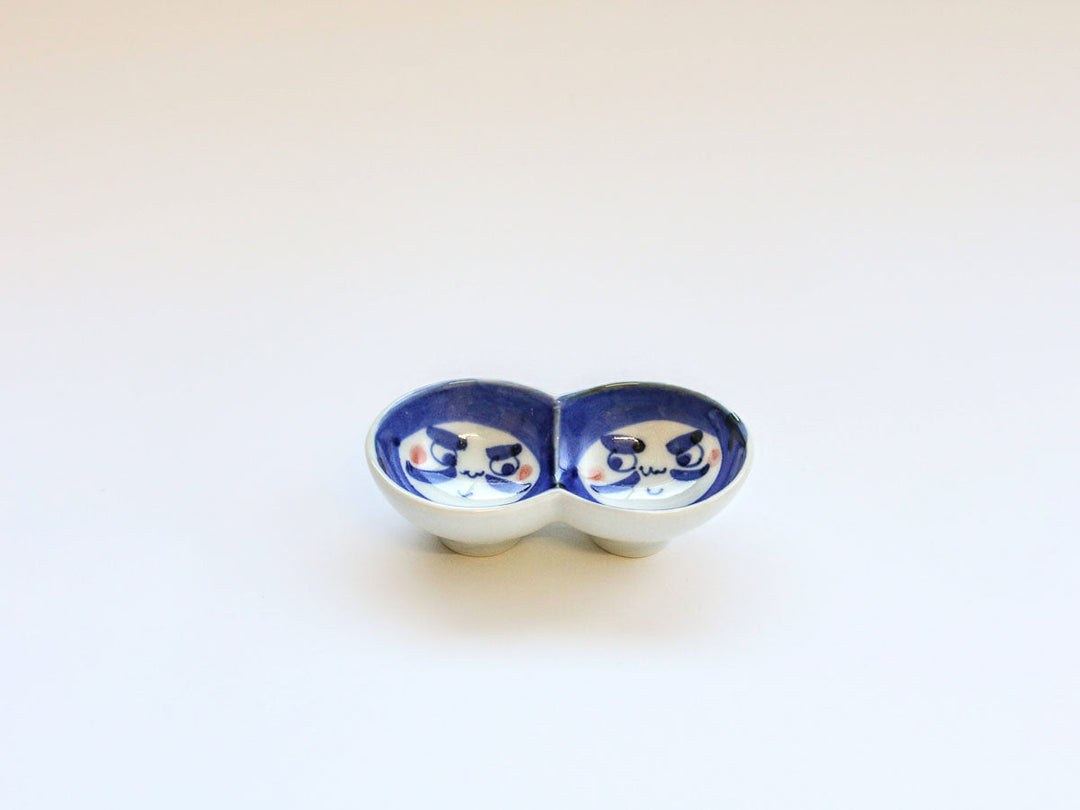 Round Daruma Small Dish, Blue — Hand-Glazed Japanese Porcelain by Tokushichi Kiln