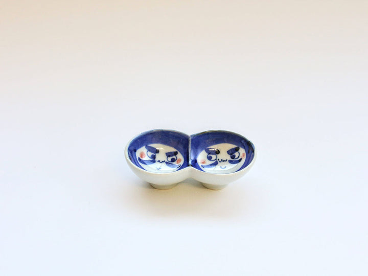 Round Daruma Small Dish, Blue — Hand-Glazed Japanese Porcelain by Tokushichi Kiln