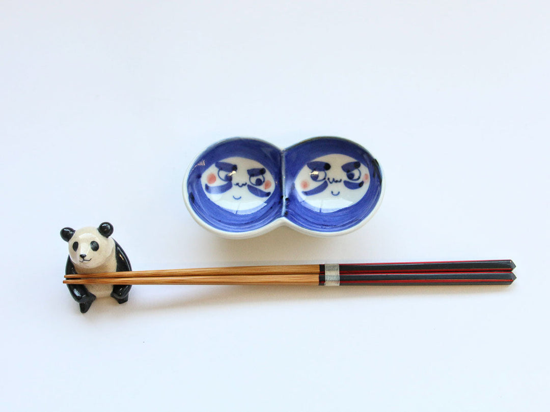 Round Daruma Small Dish, Blue — Hand-Glazed Japanese Porcelain by Tokushichi Kiln